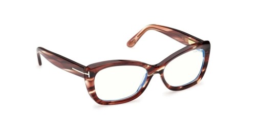 Tom Ford TF6046-B - 055 - 55 - Z SOCZEWKAMI Z FILTREM ŚWIATŁA NIEBIESKO-FIOLETOWEGO Oprawki korekcyjne Havana