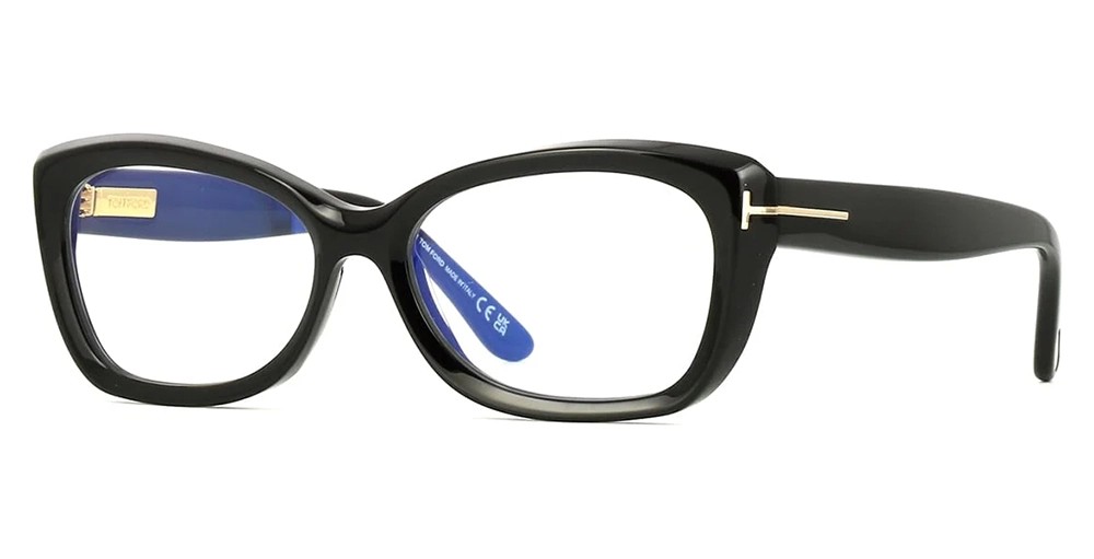 Tom Ford TF6046-B ECO - 001 - 55 - Z SOCZEWKAMI Z FILTREM ŚWIATŁA NIEBIESKO-FIOLETOWEGO Oprawki korekcyjne Czarny