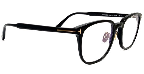 Tom Ford TF6053-D-B ECO - 001 - 53 - Z SOCZEWKAMI Z FILTREM ŚWIATŁA NIEBIESKO-FIOLETOWEGO Oprawki korekcyjne Czarny Panto / zaokrąglony
