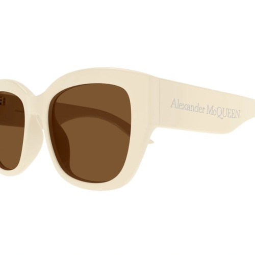 Alexander McQueen AM0451SA - 004 - 55 Okulary przeciwsłoneczne Beżowy Kanciaste