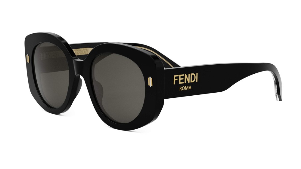Fendi FE40137I - 01A - 51 Okulary przeciwsłoneczne Czarny Okrągły