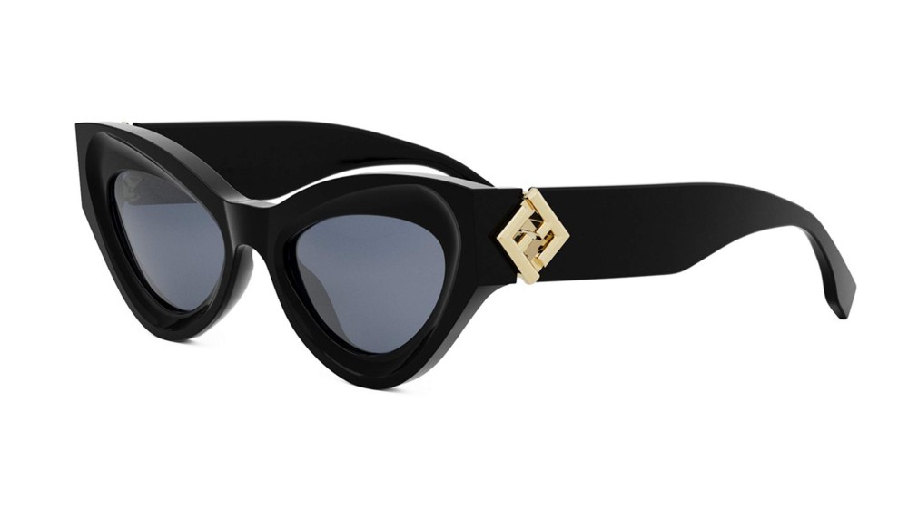Fendi FE40146I - 01V - 52 Okulary przeciwsłoneczne Czarny Kocie oczy
