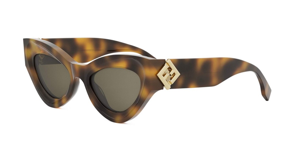 Fendi FE40146I - 53N - 52 Okulary przeciwsłoneczne Havanna Kocie oczy