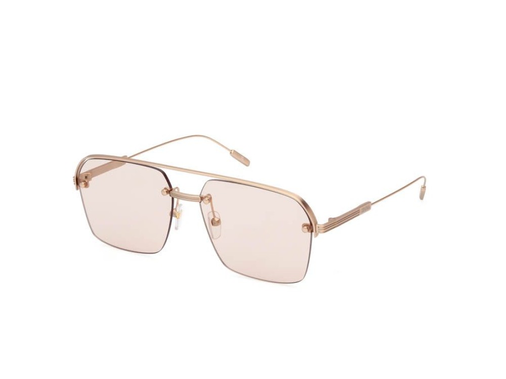 Zegna EZ0213 - 29E - 59 Okulary przeciwsłoneczne Różowe złoto Pilotki (aviator)