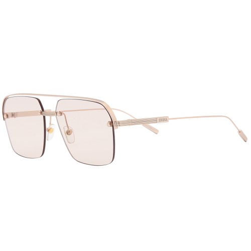Zegna EZ0213 - 29E - 59 Okulary przeciwsłoneczne Różowe złoto Pilotki (aviator)