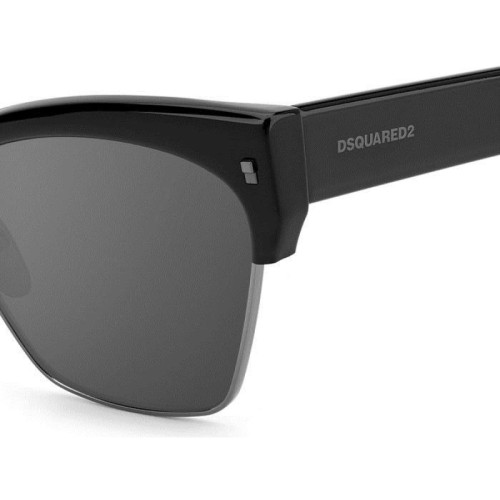 Dsquared2 D2 0015/S - 807T4 - 57 Okulary przeciwsłoneczne Czarny Pillow (zaokrąglony)