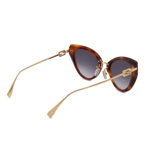 Fendi FE40014U - 53B - 54 Okulary przeciwsłoneczne Havana Kocie oczy