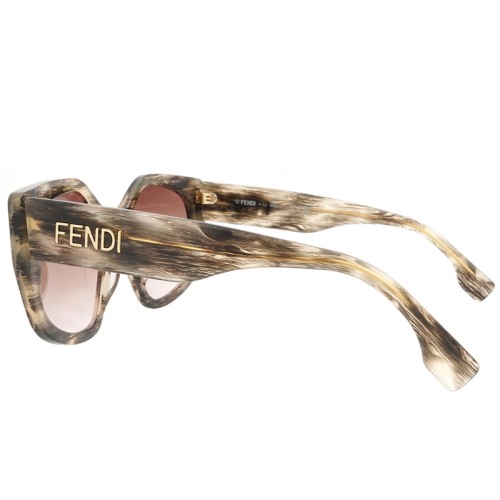 Fendi FE40017I - 63S - 55 Okulary przeciwsłoneczne Havana Kanciaste