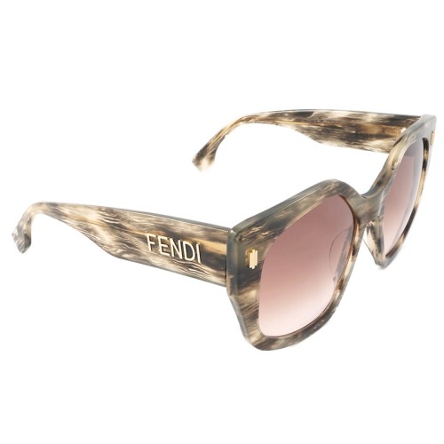 Fendi FE40017I - 63S - 55 Okulary przeciwsłoneczne Havana Kanciaste