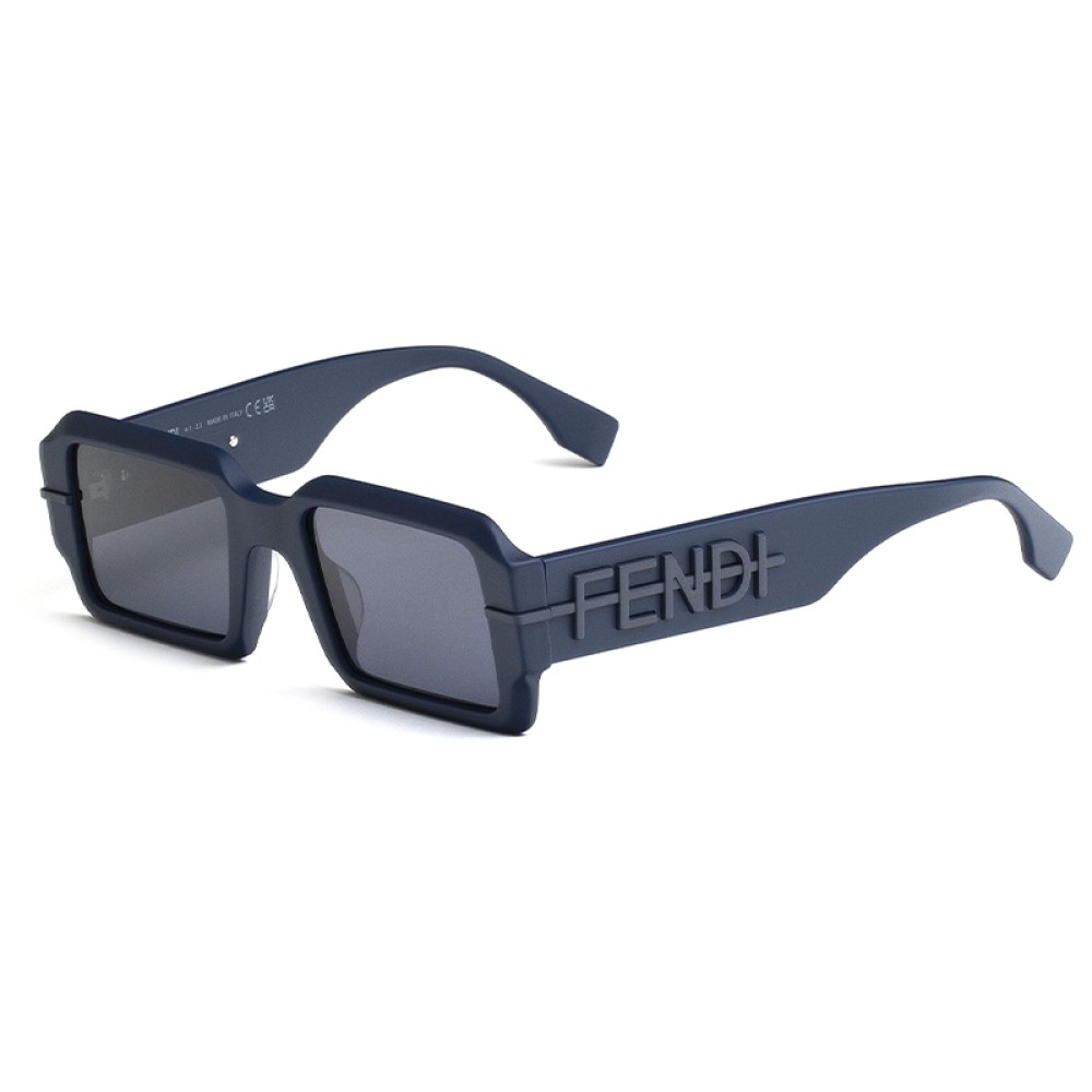 Fendi FE40073U - 90V - 52 Okulary przeciwsłoneczne Niebieski Kanciaste