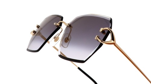 Cartier CT0466S - 001 - 58 Okulary przeciwsłoneczne Złoty Kanciaste