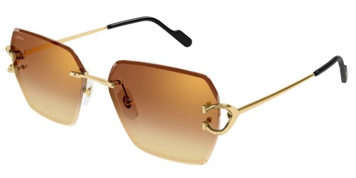 Cartier CT0466S - 004 - 58 Okulary przeciwsłoneczne Złoty Kanciaste