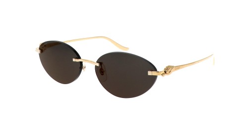 Cartier CT0504S - 001 - 58 Okulary przeciwsłoneczne Złoty Owalny