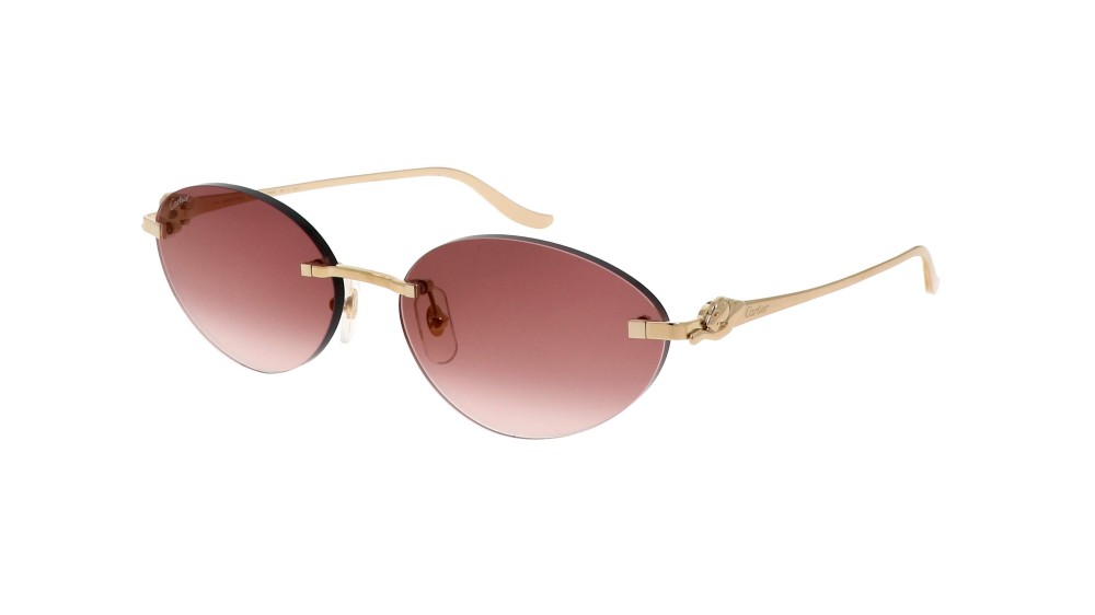 Cartier CT0504S - 002 - 58 Okulary przeciwsłoneczne Złoty Owalny