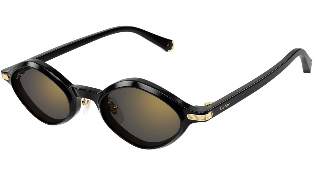 Cartier CT0540S - 001 - 48 Okulary przeciwsłoneczne Czarny Owalny