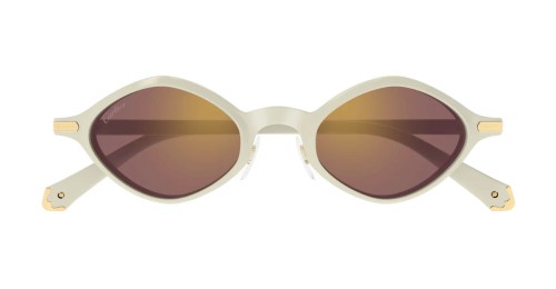 Cartier CT0540S - 005 - 48 Okulary przeciwsłoneczne Biały Owalny