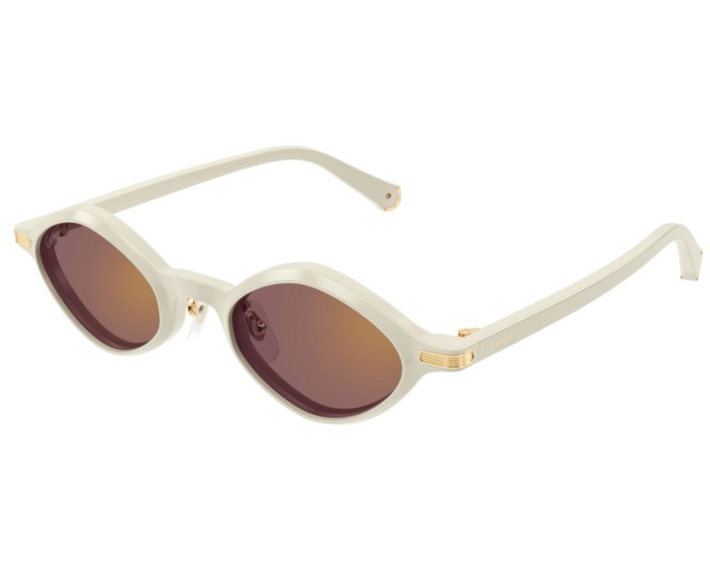 Cartier CT0540S - 005 - 48 Okulary przeciwsłoneczne Biały Owalny