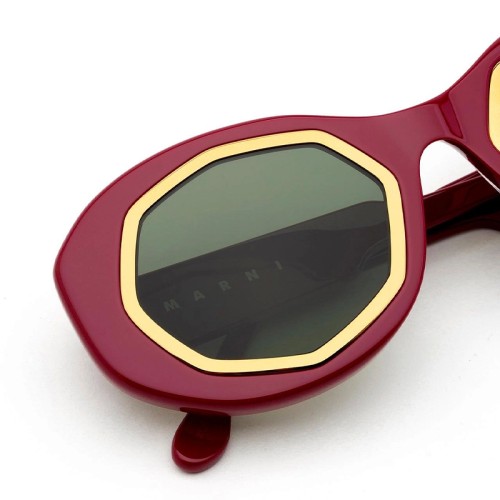 Marni XQB Mount Bromo Bordeaux - 52 Okulary przeciwsłoneczne Burgundija Owalny
