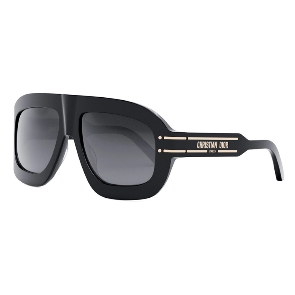 Dior DIORSIGNATURE M1U - 10A1 - 58 Okulary przeciwsłoneczne Czarny Płaska góra