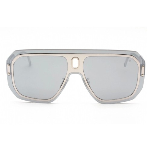 Philipp Plein SPP050 ADVENTURE MASK - 579X Okulary przeciwsłoneczne Srebrny Pilotki (aviator)