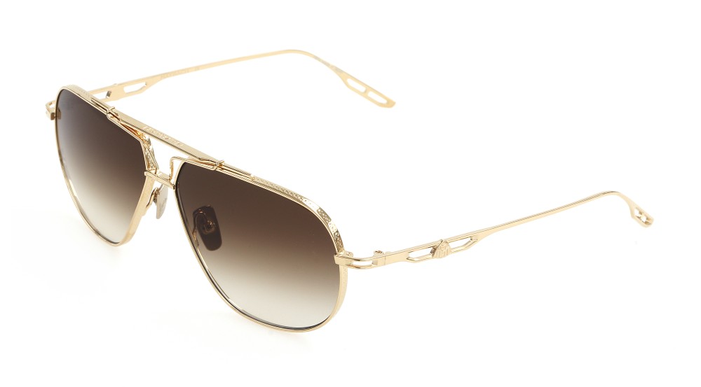 Maybach THE COMMANDER I - MG-Z62 - 64 - POZŁACANY (GOLD PLATED) Okulary przeciwsłoneczne Złoty Pilotki (aviator)
