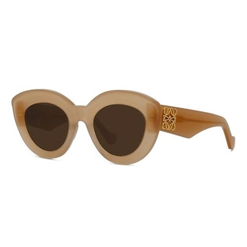 Loewe LW40051F - 72E - 53 Okulary przeciwsłoneczne Brązowy Pillow (zaokrąglony)