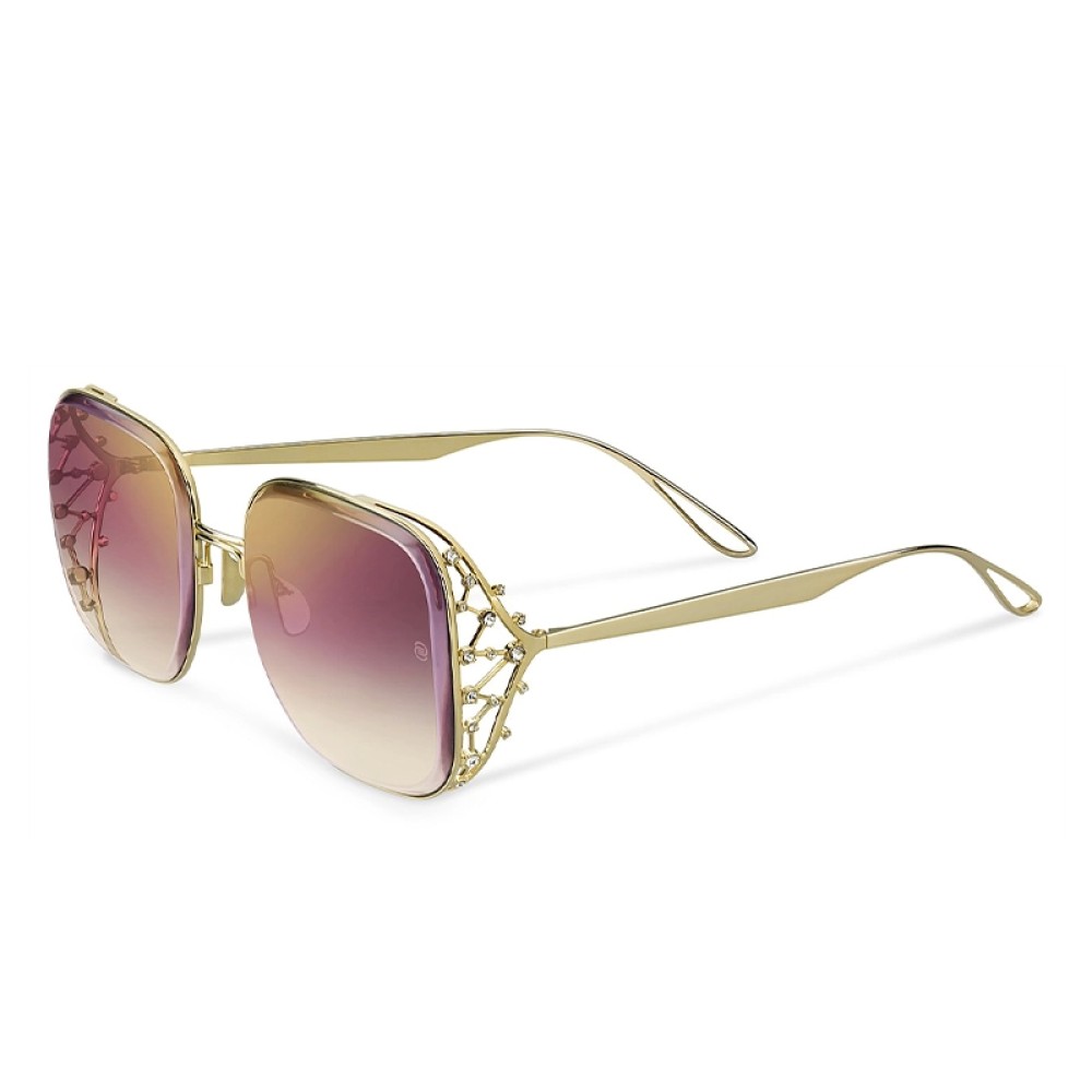 Elie Saab ES005/S - NOA VT - 57 Okulary przeciwsłoneczne Złoty Kanciaste