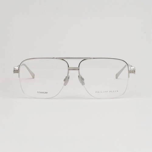 Philipp Plein VPP063W ROCK SUPERHERO - 0589 - 60 Oprawki korekcyjne Srebrny Pilotki (aviator)