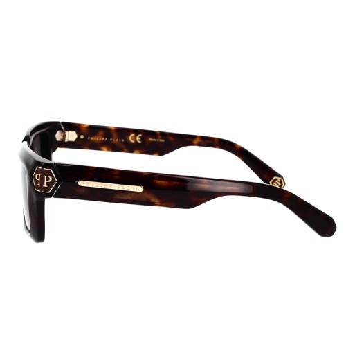Philipp Plein SPP044 DARK SHAPES - 0722 - 53 Okulary przeciwsłoneczne Havanna Kanciaste