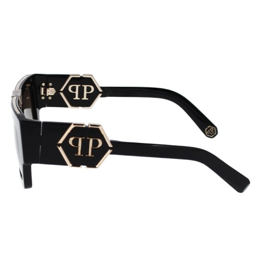 Philipp Plein SPP092 GLOOM - 0700 - 50 Okulary przeciwsłoneczne Czarny Kanciaste