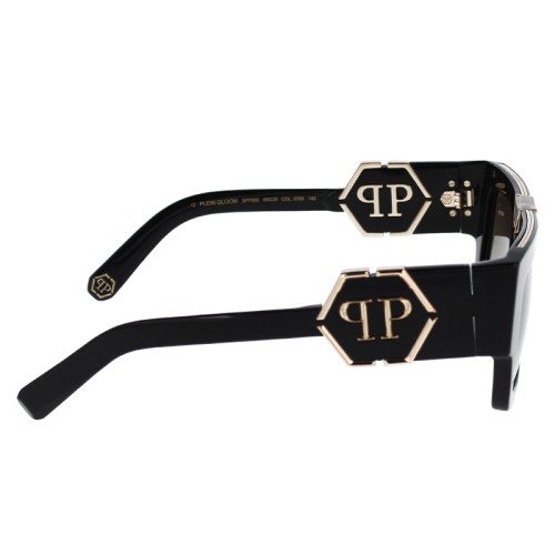 Philipp Plein SPP092 GLOOM - 0700 - 50 Okulary przeciwsłoneczne Czarny Kanciaste