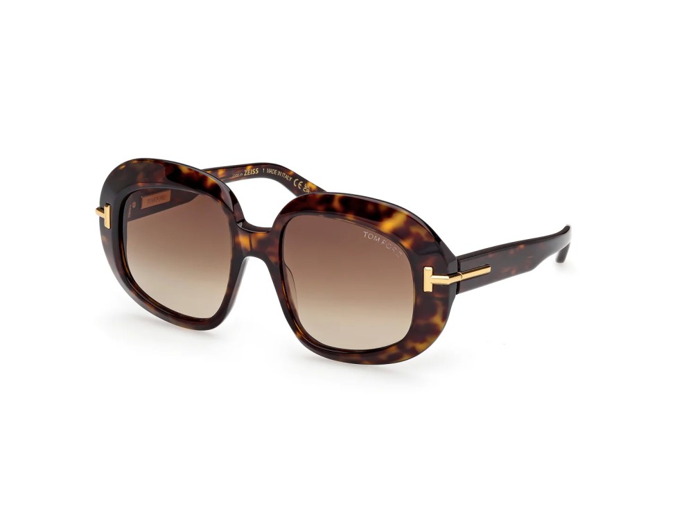 Tom Ford FT1237-F ICON COLLECTION - 52F - 53 Okulary przeciwsłoneczne Havanna Kanciaste
