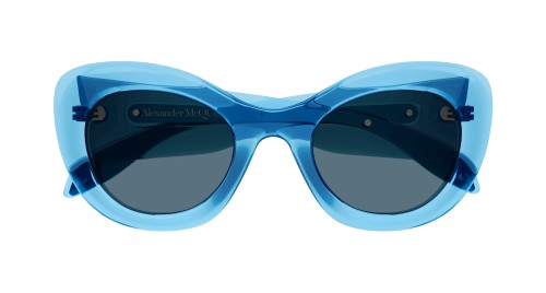 Alexander McQueen AM0403S - 004 - 52 Okulary przeciwsłoneczne Niebieski Kocie oczy