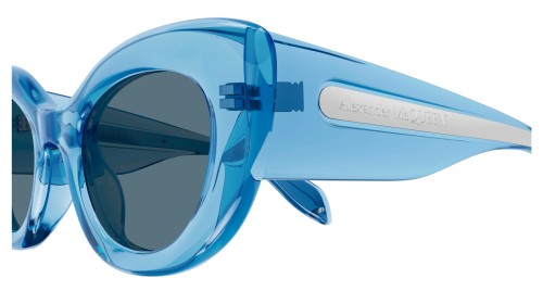 Alexander McQueen AM0403S - 004 - 52 Okulary przeciwsłoneczne Niebieski Kocie oczy
