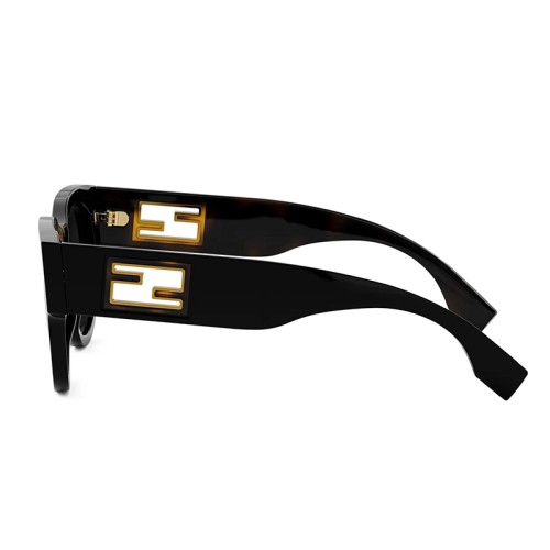 Fendi FE40147I - 01B - 53 Okulary przeciwsłoneczne Czarny Okrągły