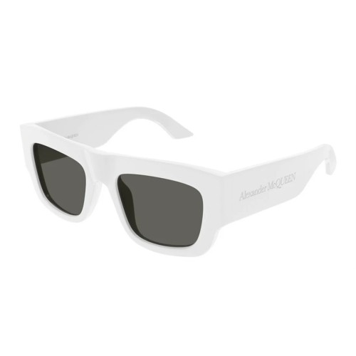 Alexander McQueen AM0449S - 004 - 53 Okulary przeciwsłoneczne Biały Kanciaste
