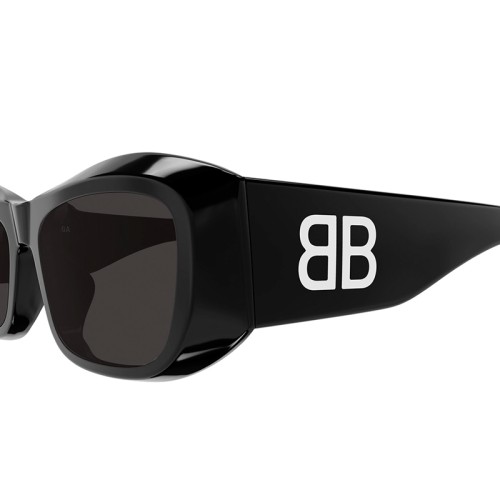 Balenciaga BB0397SA - 001 - 54 Okulary przeciwsłoneczne Czarny Kanciaste