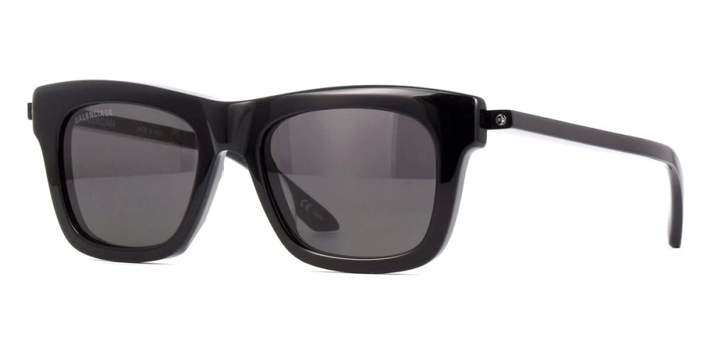 Balenciaga BB0161S - 001 - 52 Okulary przeciwsłoneczne Czarny Kanciaste