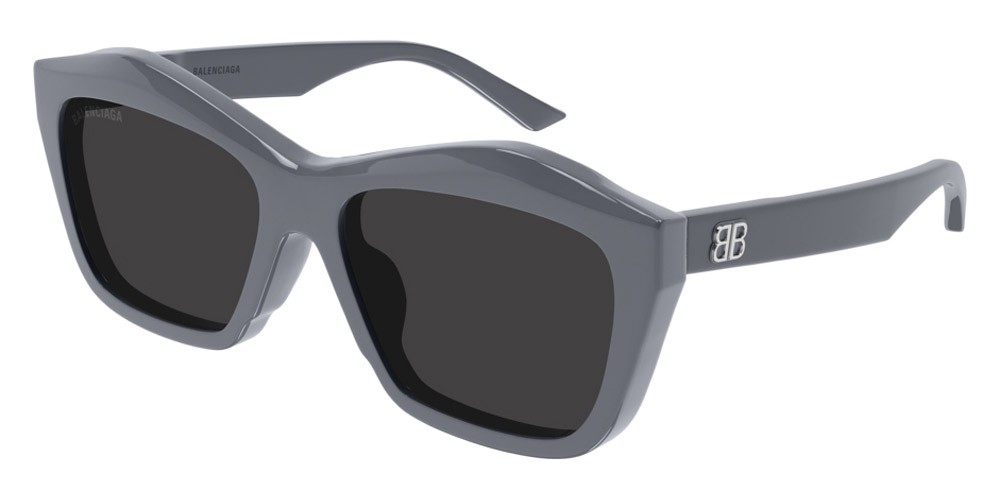 Balenciaga BB0216S - 004 - 57 Okulary przeciwsłoneczne Szary Kanciaste