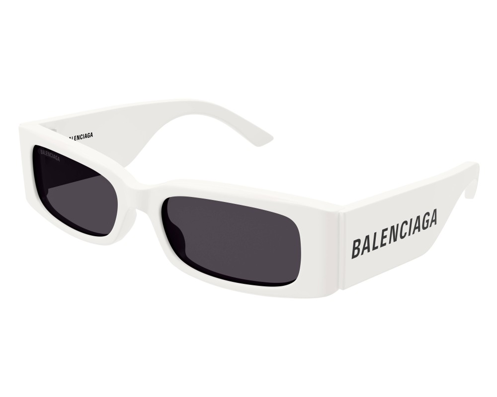 Balenciaga BB0260S - 003 - 56 Okulary przeciwsłoneczne Biały Kanciaste