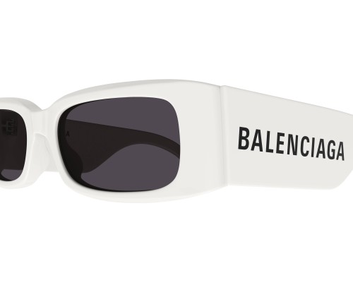 Balenciaga BB0260S - 003 - 56 Okulary przeciwsłoneczne Biały Kanciaste