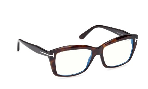 Tom Ford TF6065-B ECO - 052 - 55 - Z SOCZEWKAMI Z FILTREM ŚWIATŁA NIEBIESKO-FIOLETOWEGO Oprawki korekcyjne Havanna Kanciaste