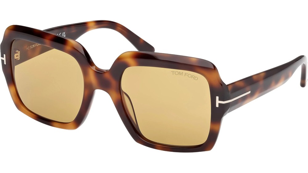 Tom Ford FT1082 KAYA - 53E - 54 Okulary przeciwsłoneczne Havanna Kanciaste