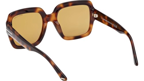 Tom Ford FT1082 KAYA - 53E - 54 Okulary przeciwsłoneczne Havanna Kanciaste