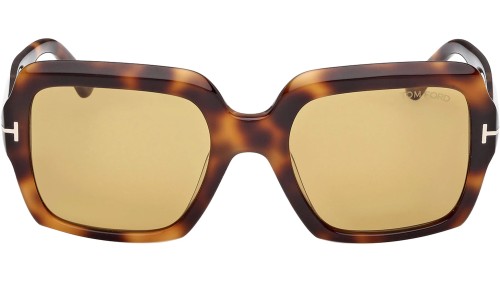 Tom Ford FT1082 KAYA - 53E - 54 Okulary przeciwsłoneczne Havanna Kanciaste