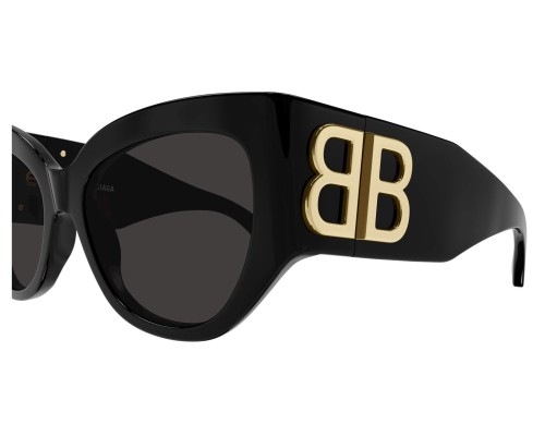 Balenciaga BB0322S - 002 - 55 Okulary przeciwsłoneczne Czarny Pillow (zaokrąglony)