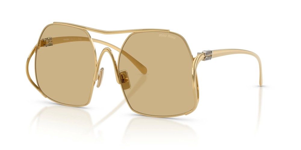 MIU MIU MU A55S - ​5AK10R - ​57 Okulary przeciwsłoneczne Złoty Kanciaste