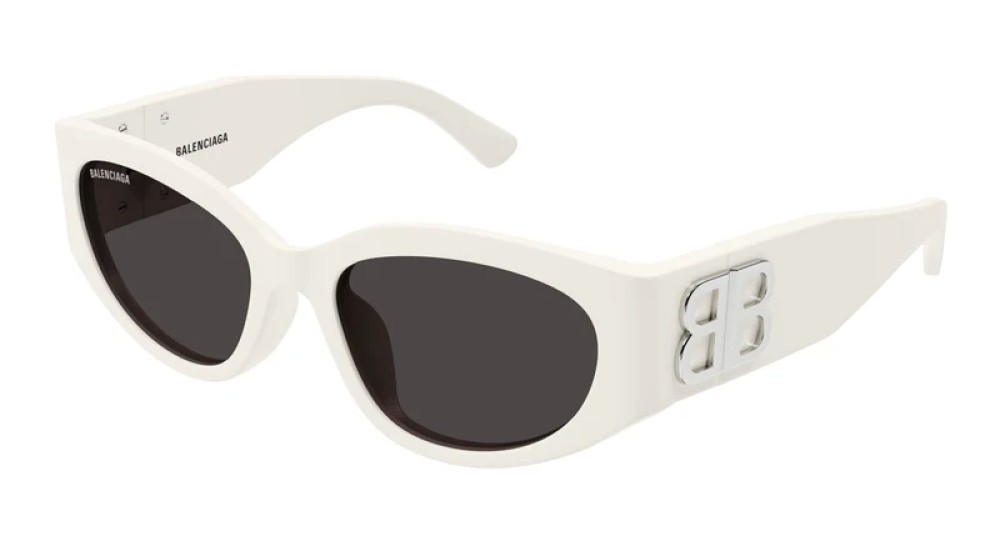 Balenciaga BB0324SK - 004 - 55 Okulary przeciwsłoneczne Biały Owalny