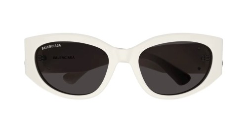 Balenciaga BB0324SK - 004 - 55 Okulary przeciwsłoneczne Biały Owalny