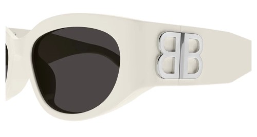 Balenciaga BB0324SK - 004 - 55 Okulary przeciwsłoneczne Biały Owalny